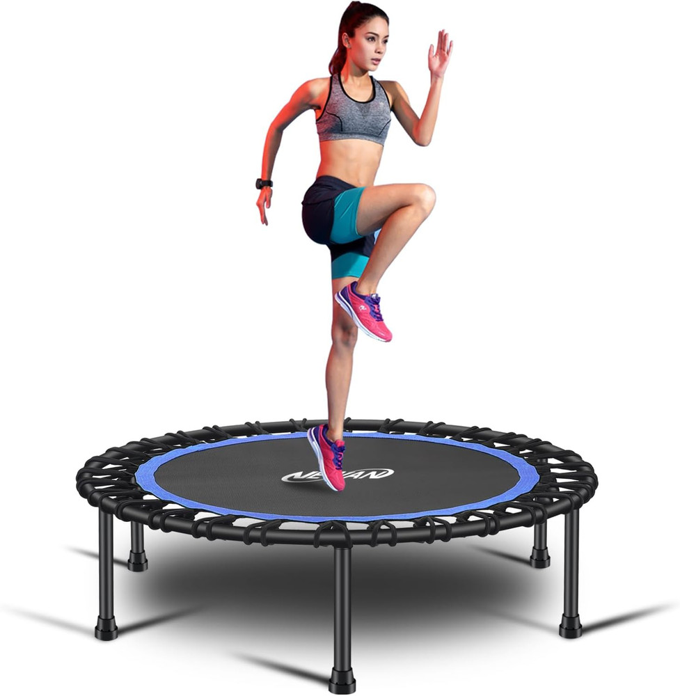 40″-48″ Silent Mini Trampoline Fitness Trampoline Bungee Rebounder Jumping Cardi