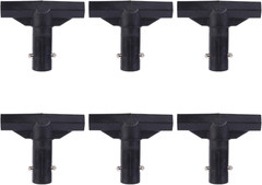 6Pcs T-Tube Connector for Trampoline Pole Covers, Black Plastic T-Connector Cap