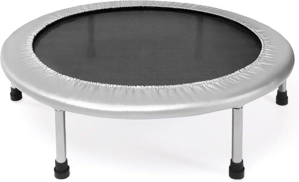 36″ Foldable Mini Trampoline Rebounder Adults W/ Smart Workout App Black