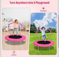 Lyromix 36” Kids Trampoline Mini Toddler Rebounder w/ Handle Indoor Outdoor Gift