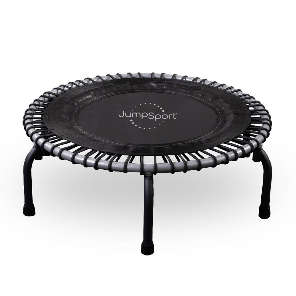 JumpSport 350 Indoor Lightweight 39″ Fitness Trampoline, Black w/White Frame