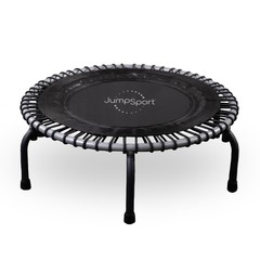 JumpSport 350 Indoor Lightweight 39″ Fitness Trampoline, Black w/White Frame