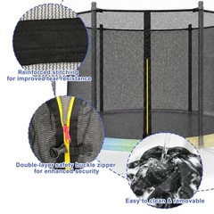 14 FT Trampoline Replacement Net for 6 Straight Poles: Safety Enclosure