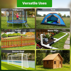 Heavy Duty Ground Anchors Screw-In Trampoline Stakes with Anti-Bend L-Plate, Mul