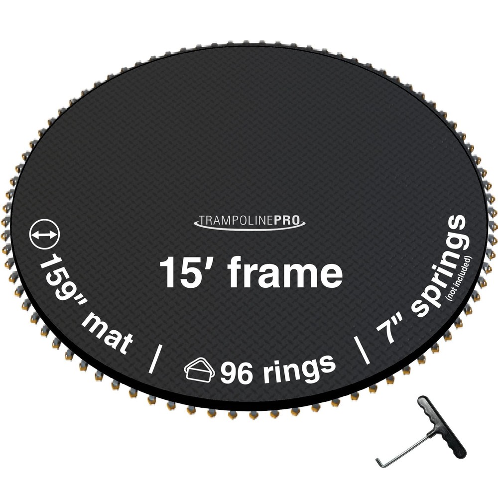 Trampoline Pro Trampoline Mat Replacement 15 ft for 96 Springs with 7″ Spring…