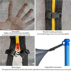 12FT /14FT /15FT Trampoline Replacement Safety Net for Round 15FT – 6 Poles