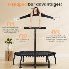 50″ Rebounder Trampoline for Adults- 2026 Foldable Mini Trampoline with Dark