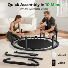 Versatile 40-Inch Rebounder Trampoline for Adults – Burn 250 Calories in 10 Mins