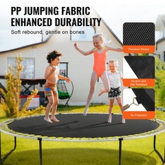 Durable Round Trampoline Mat 12ft 72 V-Rings 5.5in Springs Long Life Span