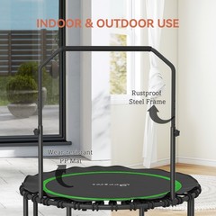 45″ Rebounder Trampoline for Adults, Foldable Trampoline, Green
