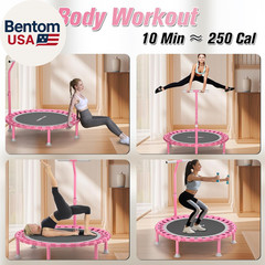 Foldable Mini Trampoline, 40″ Rebounder Trampoline for Adults & Kids, 450Lbs Cap