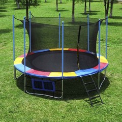 Round Trampoline Enclosure Net Replacement Fence Fits 15FT 8 Pole Frame
