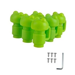 1.26″ Diameter Trampoline Enclosure Pole Cap for Net Hook, 6 Pieces, Green,