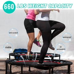 40″ Folding Mini Trampoline Fitness Indoor Exercise Rebounder with Handle Red