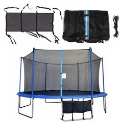 14ft Frame 6 Poles Round Replacement Trampoline Safety Enclosure Net Netting