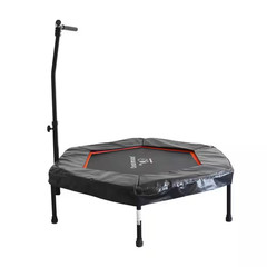 50 In. Hexagonal Fitness Trampoline with Handlebar, Red