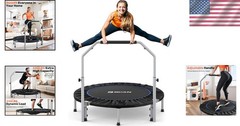 Fitness Rebounder with Adjustable Foam Handle, 330lbs Load