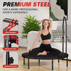 40-inch foldable trampoline with handle – high-grade – elastic – black
