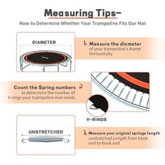 Trampoline Mat，10.56ft/126.8in Diameter Mat with 72 Rings,Fits 12FT Trampoline
