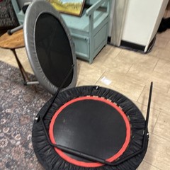 Mini Fitness Rebounder Trampoline w/ Detachable Handlebar, Steel, Padded Frame