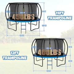 Pumpkin Trampoline with Basketball Hoop & Inner Enclosure – Safe, Durable