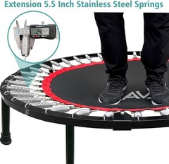 40″Foldable Fitness Rebounder Trampoline 5 Levels Height Adjustable Handle