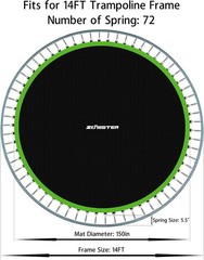 High Quality Jumping Mat for 14 Feet Trampoline Heavy Stitching 72 Spring Count