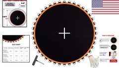 Reinforced UV-Resistant Trampoline Mat for 14 ft Frames – Includes Gloves & Hook