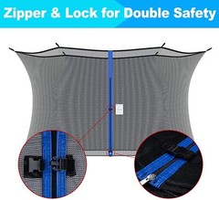 Trampoline Replacement Safety Enclosure Net for 12/13/14/15ft Round 4 6 8 Poles