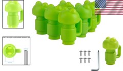 6-Pack 1.26″ Trampoline Enclosure Pole Caps – Safety Green and Durable Design