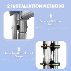 Yescom 6 PcsTrampoline Replacement Straight Poles & 12 Pcs Pole Foam Sleeves