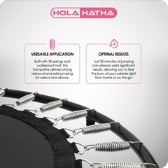 HolaHatha 36 Inch Foldable Mini Trampoline Fitness Rebounder w/Adjustable Handle