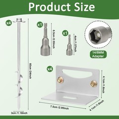 24” Mobile Home Anchors Set of 4 Ground Anchors Screw in with Brackets and D…