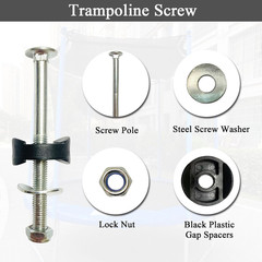 12 PCS Long Trampoline Screws 3.15 Inch, Anti-Loose Trampoline Bolts and Nuts