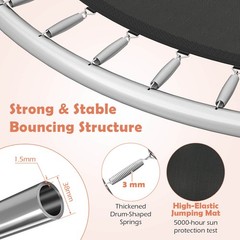 10FT Outdoor Trampoline w/Safety Enclosure Net Anti-Rust Galvanized Steel Frame