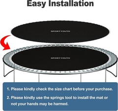 NONMON Trampoline Mat For 14″ Frame 72V-Ring 6.5″ Springs