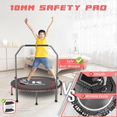 40/48″ Low-Impact Rebounder Trampoline for Adults with Bungee, 450/550LBS Qui…