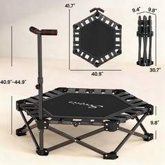 Soozier 40″ Foldable Mini Trampoline with Adjustable Foam Handle