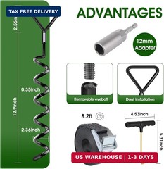 Trampoline Stakes 4 Pack – Heavy Duty Trampoline Anchors Kit – Screw In Ground A