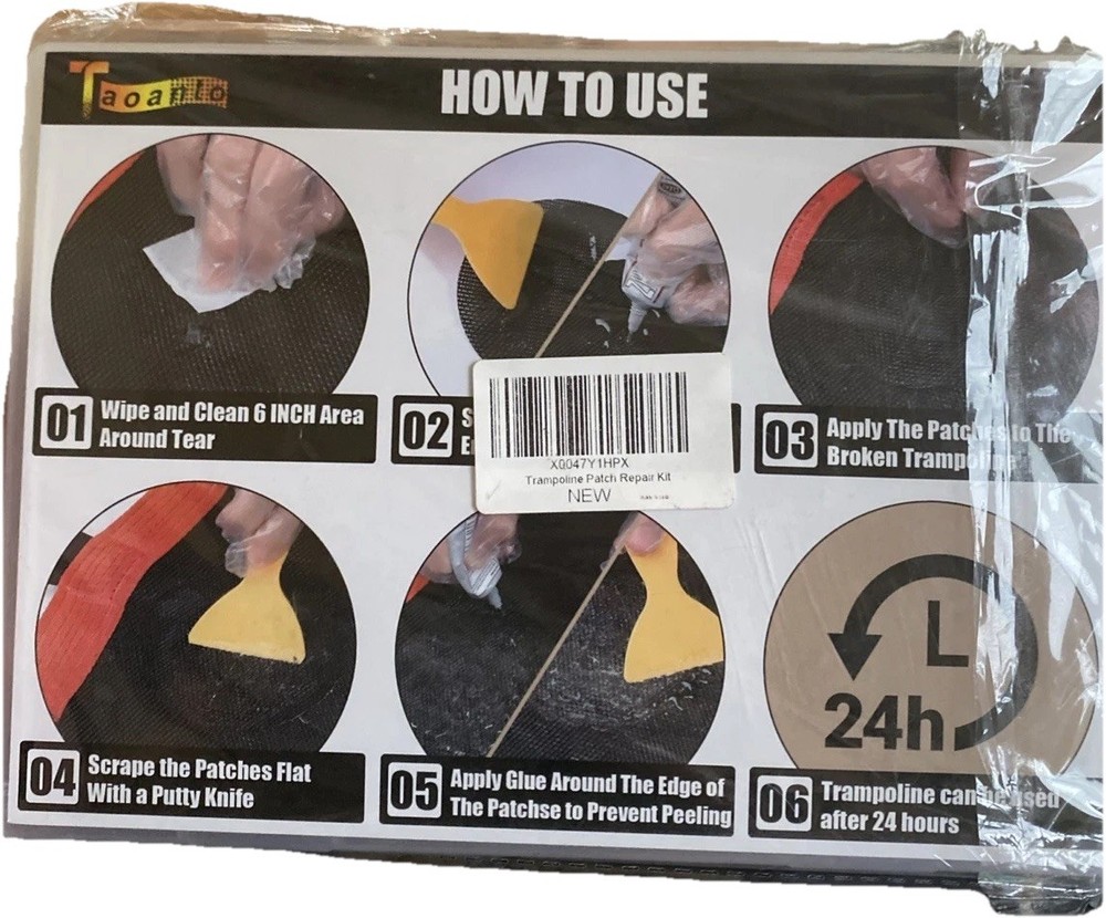 Adhesive Trampoline Patch Repair Kit, 2 Square + 2 Rectangular + 2 Round…