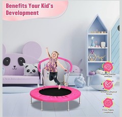 Lyromix 36” Kids Trampoline Mini Toddler Rebounder w/ Handle Indoor Outdoor Gift