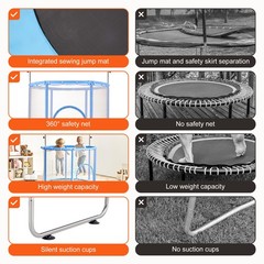 Uimoso 55″ Trampoline for Kids Mini Toddler Trampoline with Net Indoor Outdoor