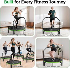 FED FITNESS Indoor 40/48″ Mini Rebounder Trampoline for Adults With Handle NEW!