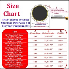 14ft Trampoline Jumping Mat – 80 V-Rings, Durable Polypropylene, Safety Pad