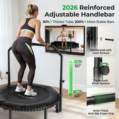 BCAN 40″Mini Rebounder Trampoline for Adults with Bar&Bungee, Fitness Trampoline