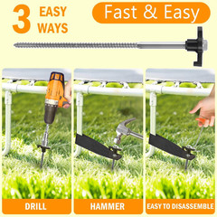 Trampoline Stakes Heavy Duty, 10 Inch 8 Pack Ground Anchor Screw In, Trampoline
