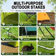 Trampoline Stakes Anchors High Wind 12” Ground Anchor Heavy Duty Tent Stakes…