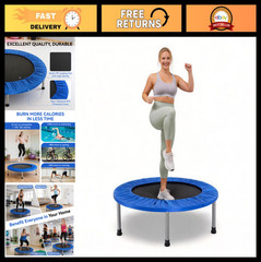 40″ Fitness Trampoline Rebounder – Adjustable Foam Handle for Home Workouts
