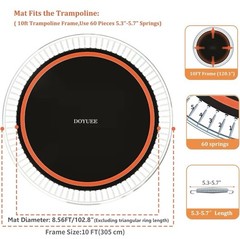 Doyuee Trampoline Replacement Jumping Mat 10ft Frame 8.56ft Mat X0043XZI17