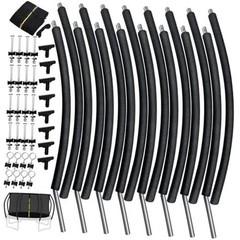 14Ft 8 Pcs Trampoline Curved Poles Replacement with Enclosure Net, Trampoline
